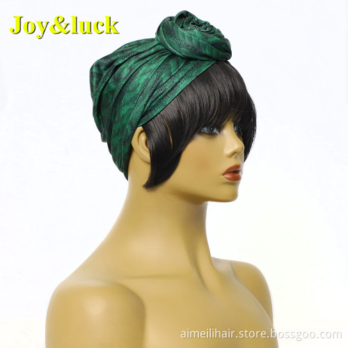 Scarf Wig African Head Band Wholesale Prices Hairband Hairstyle Colorful Short Headband Wig for Black Women Synthetic Hair Wigs